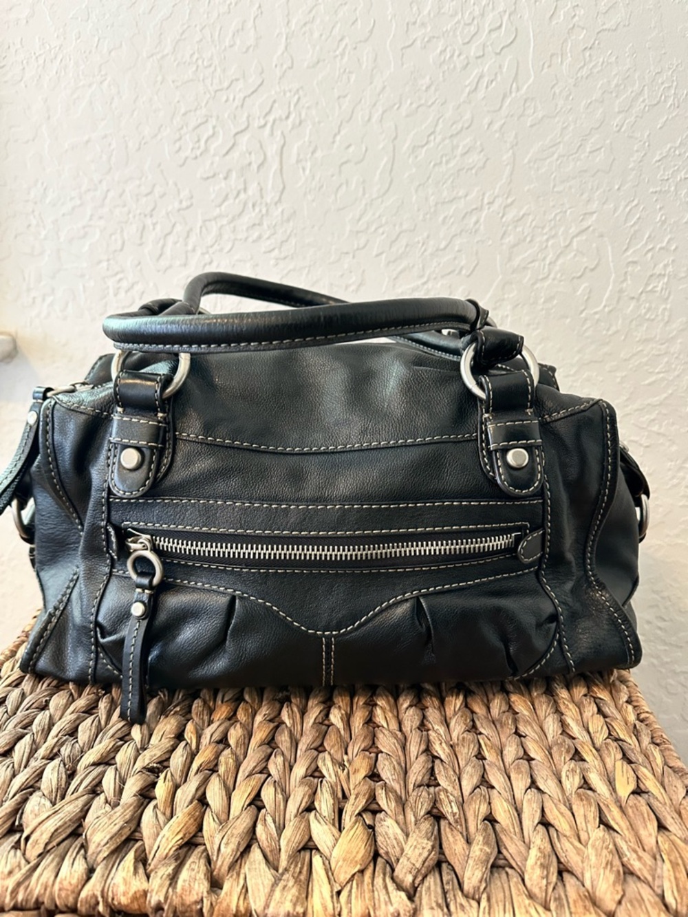 Fossil Black Leather Shoulder Satchel